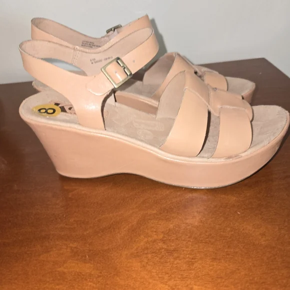 Women's Leather Wedge Heel Korks Sandals - Picture 3 of 10